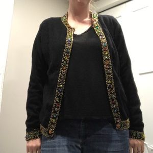 Vintage cardigan with beaded edging.